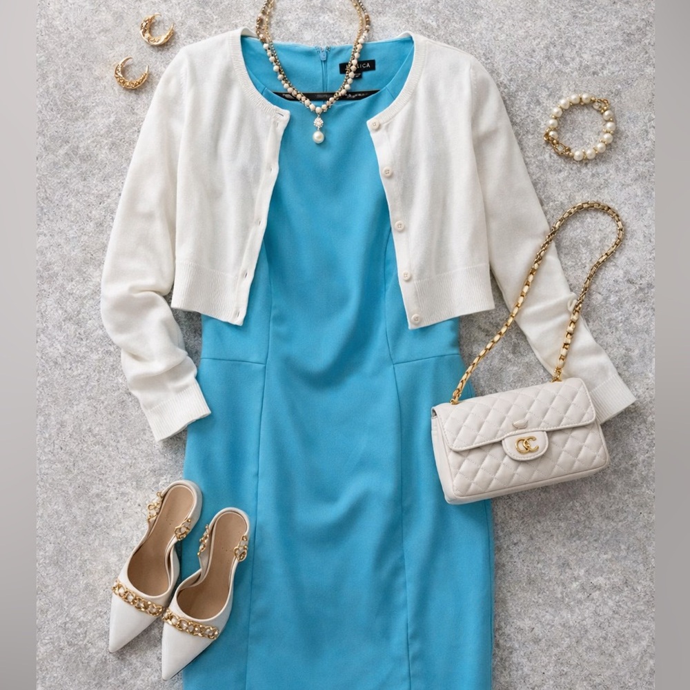 Jessica Blue Cap Sleeve Dress size 16P